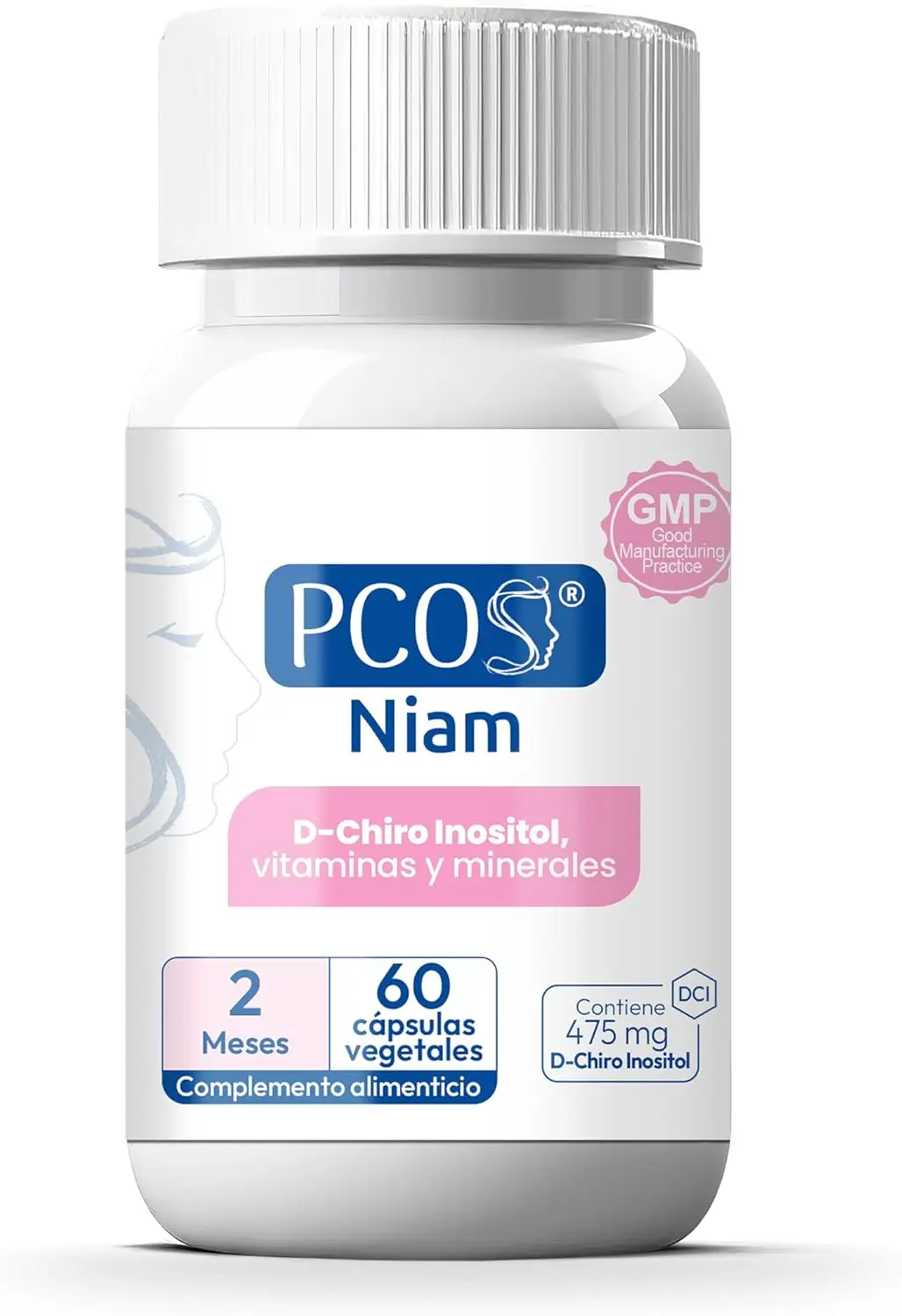 PCOS NIAM D-Chiro Inositol SOP 60 cápsulas ácido fólico biotina vitamina B12 B6 D3 ovarios poliquísticos