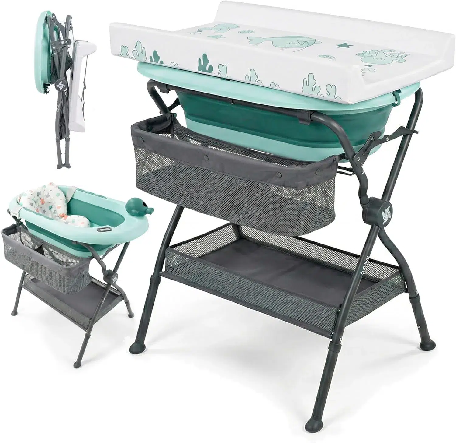 mejor bañera bebé Bubbly verde plegable