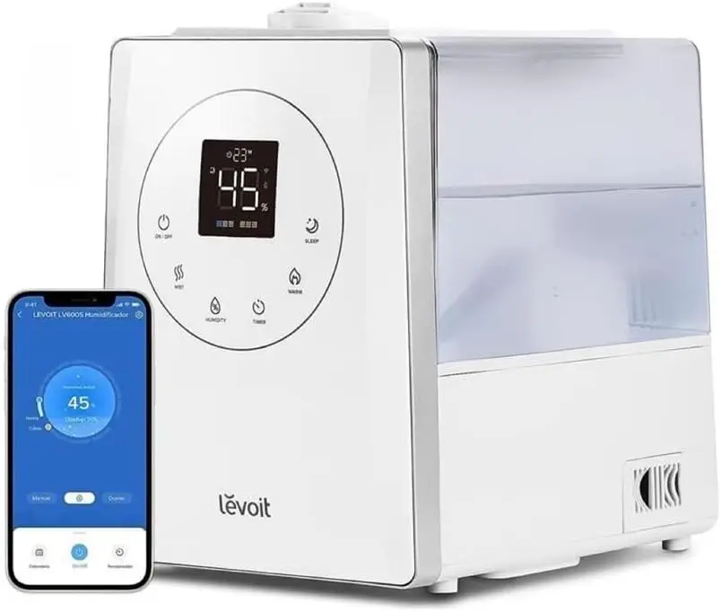 LEVOIT humidificador 6L bebés modo sueño silencioso niebla fría caliente aromaterapia
