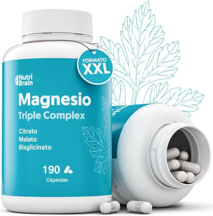 Magnesio Complex Nutribrain citrato malato bisglicinato 190 cápsulas sueño energía digestión ánimo