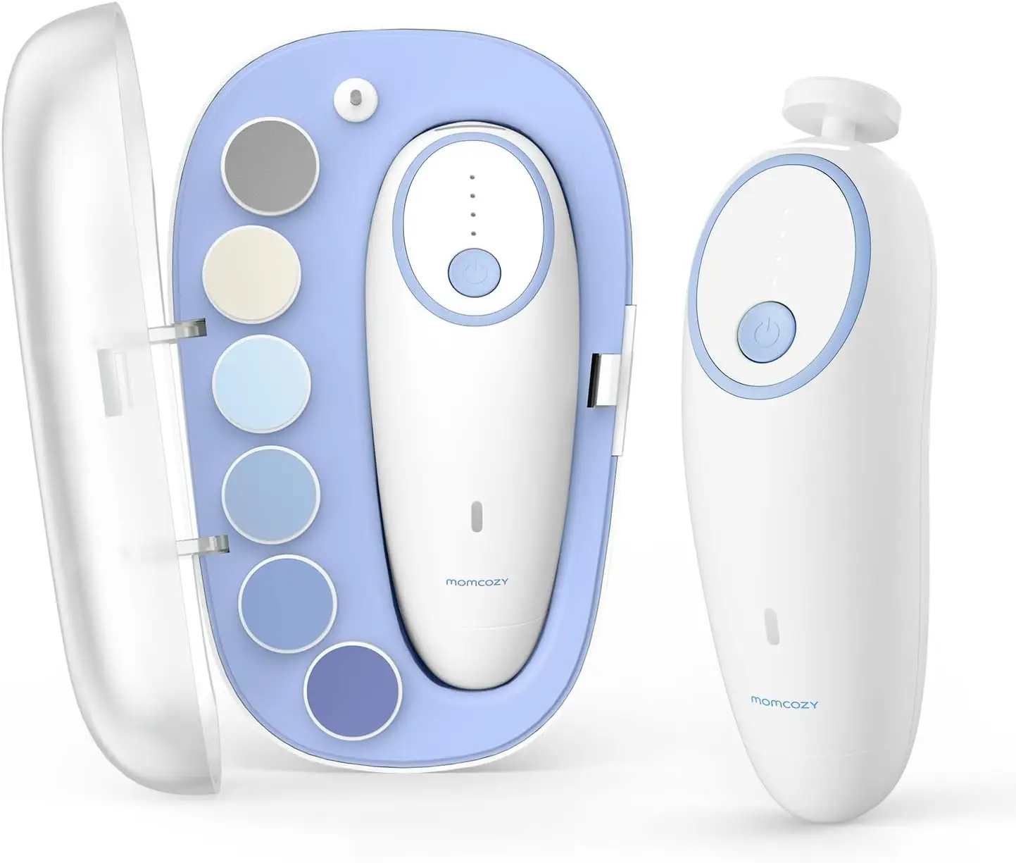 Momcozy lima uñas eléctrica bebé cortaúñas silencioso LED 7 cabezales recién nacidos