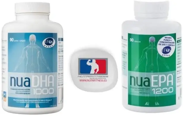 Nua Pack DHA 1000 90 perlas EPA 1200 90 perlas pastillero omega 3 marino completo
