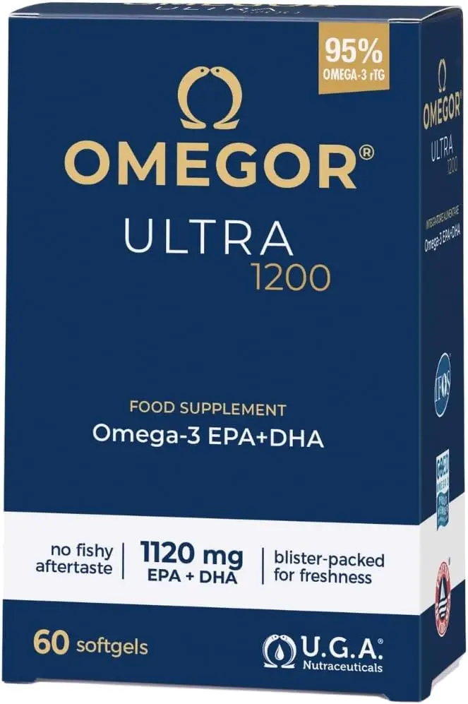 OMEGOR Ultra 1200 Omega 3 IFOS 60 cápsulas alta concentración EPA 610mg DHA 510mg sin sabor pescado