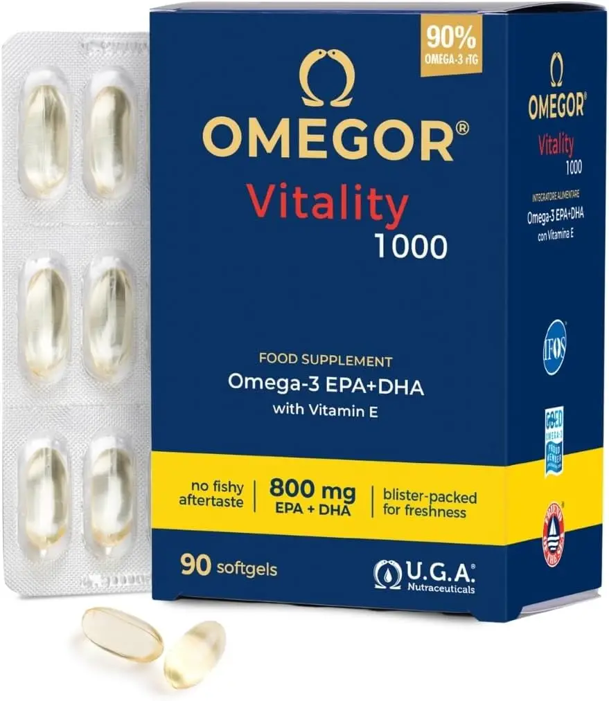 OMEGOR Vitality 1000 Omega 3 EPA DHA IFOS certificado 90 cápsulas aceite pescado libre metales pesados