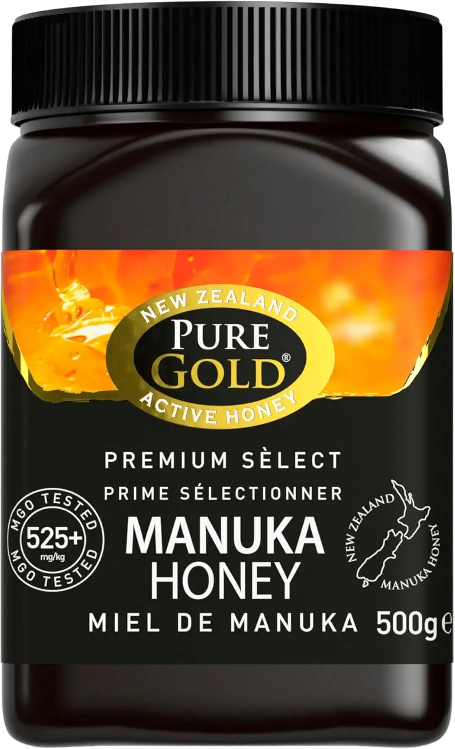 Pure Gold miel cruda Manuka Nueva Zelanda MGO 525+ antioxidantes antivirales 500g
