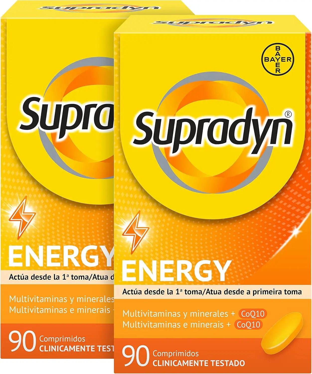 Supradyn Multivitaminas Energy 180 comprimidos vitamina B12 B6 coenzima Q10 sin gluten sin lactosa