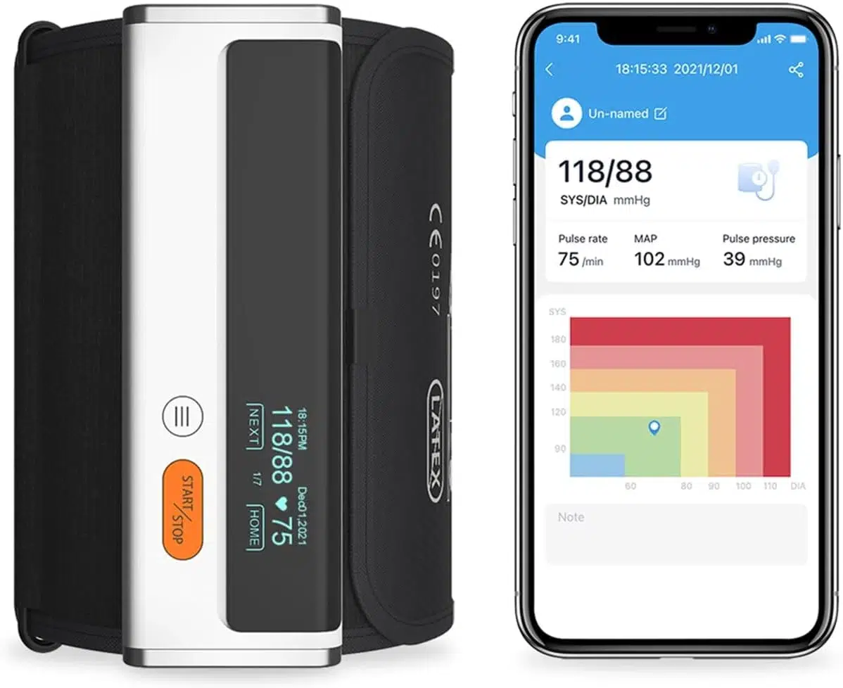 Viatom Armfit Plus tensiómetro brazo Bluetooth ECG detección arritmias iOS Android