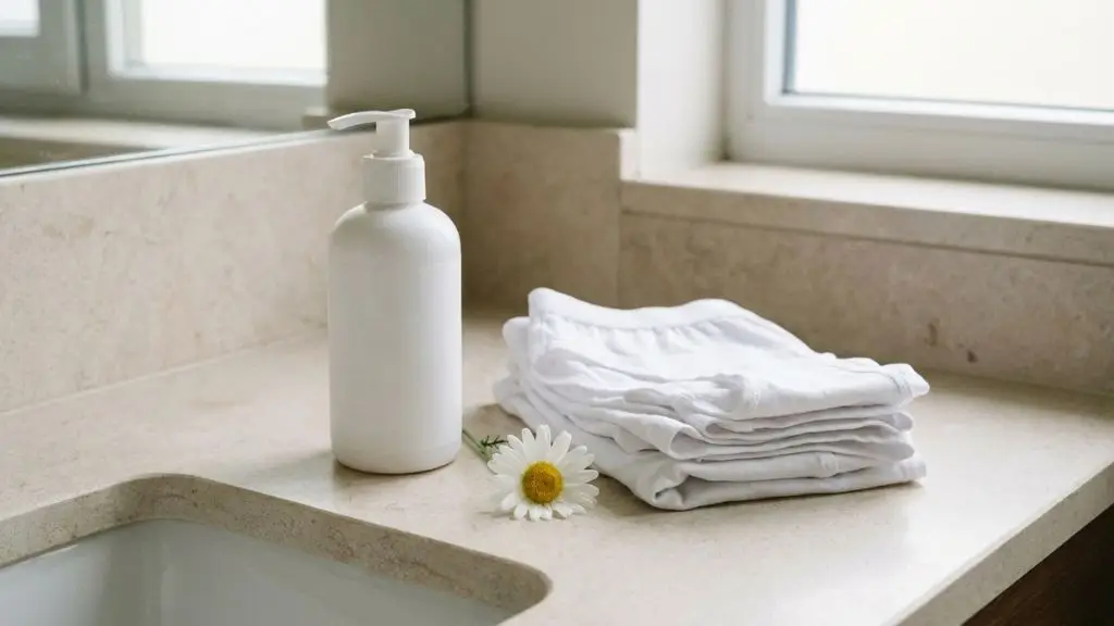 Gel de higiene íntima de farmacia y ropa interior de algodón 100%