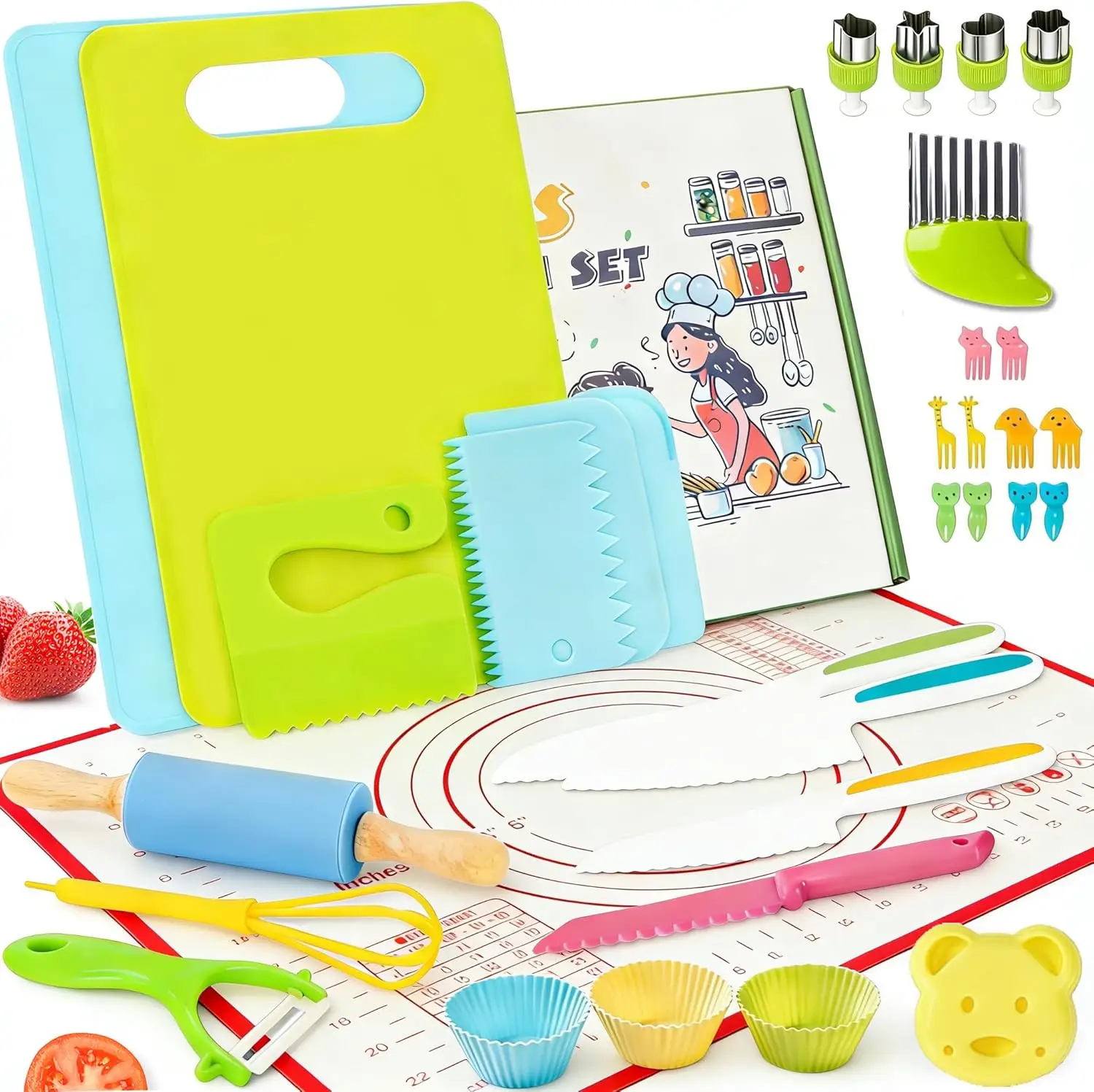 Ciphuoly cuchillo niños Montessori no corta dedos kit cocina infantil seguro