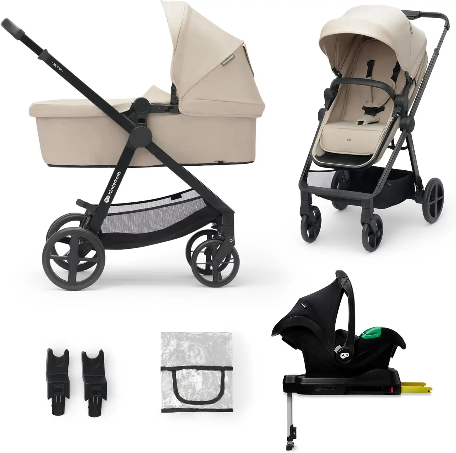 Kinderkraft NEWLY 4 en 1 sistema de viaje i-Size chasis ligero