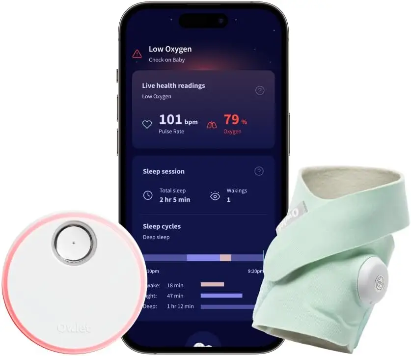 Owlet Dream Sock Mint vigilabebés inteligente monitorización oxígeno frecuencia cardíaca recién nacido