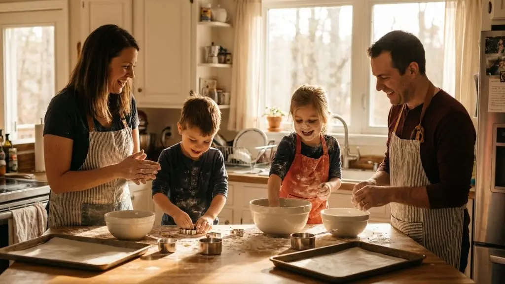 Tradiciones familiares en la cocina — cocinar juntos como ritual familiar significativo