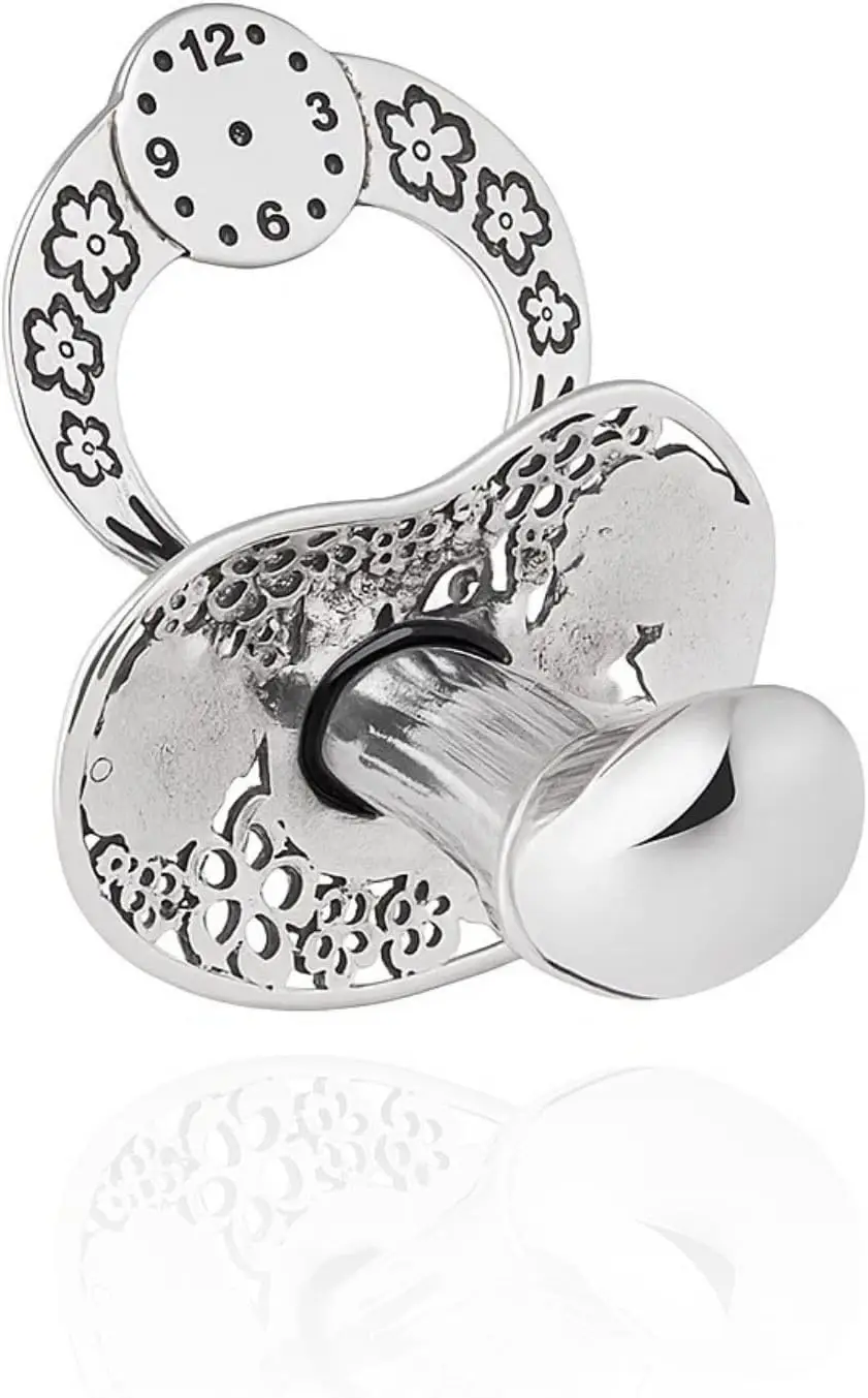 Colgante chupete de plata con compartimento de recuerdo