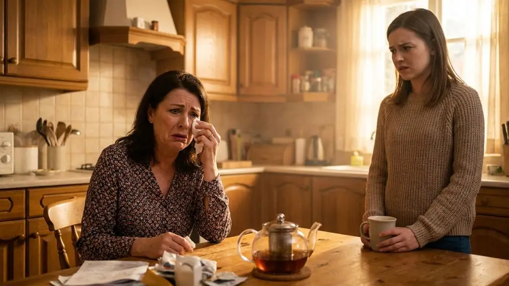 Dinámica de manipulación emocional entre madre narcisista encubierta e hija adulta