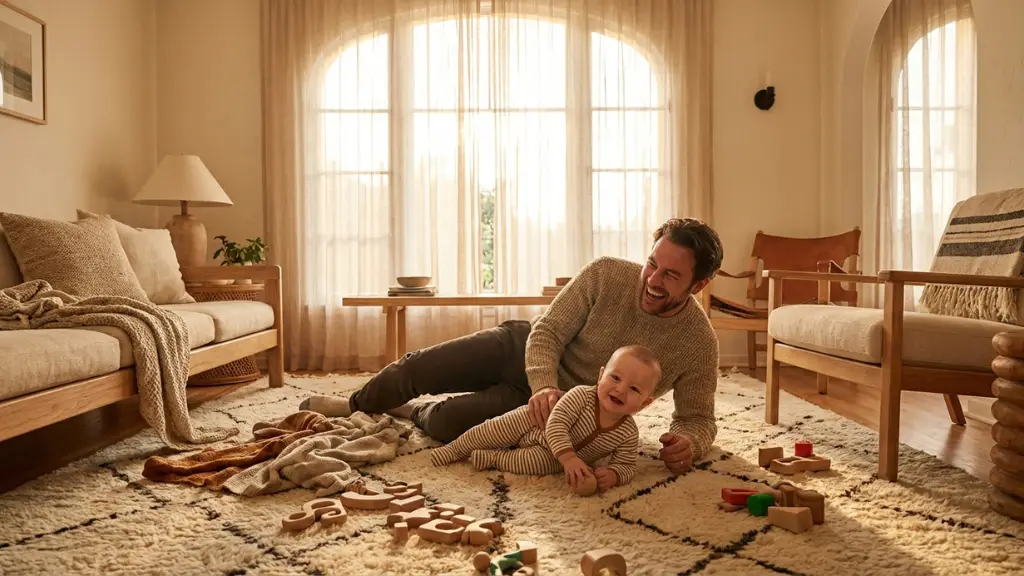 Padre disfrutando de las semanas flexibles del permiso por nacimiento en corresponsabilidad