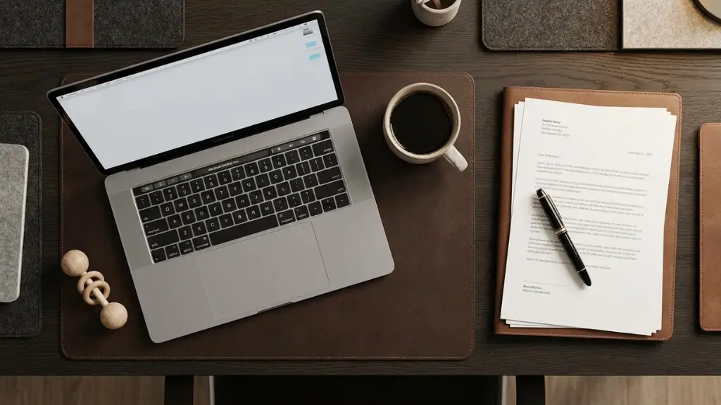 Documentación y portátil para tramitar la baja de paternidad en el portal Importass del INSS