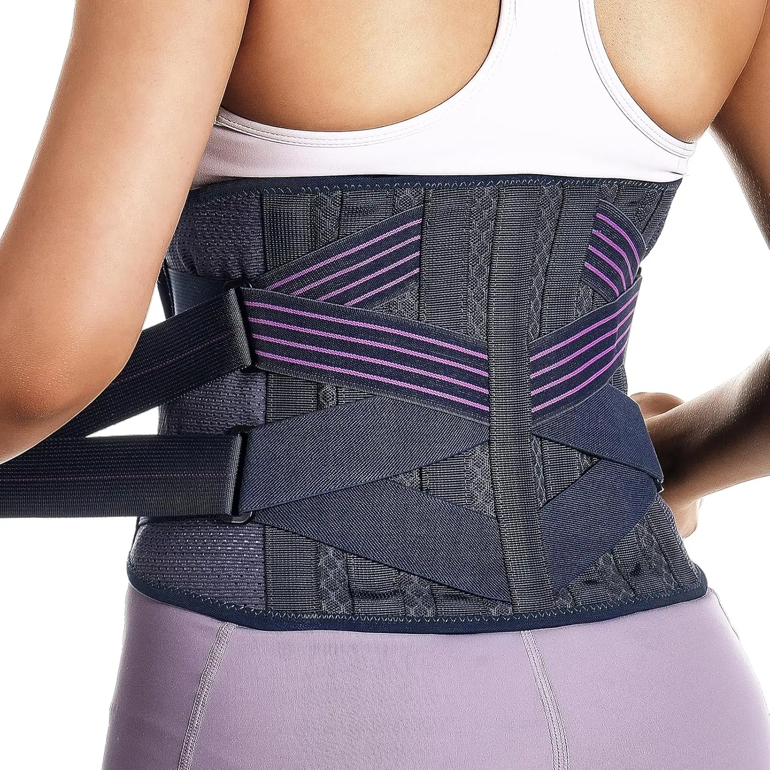 Fitomo faja lumbar mujer ajustable ortopédica 7 varillas ciática disco herniado