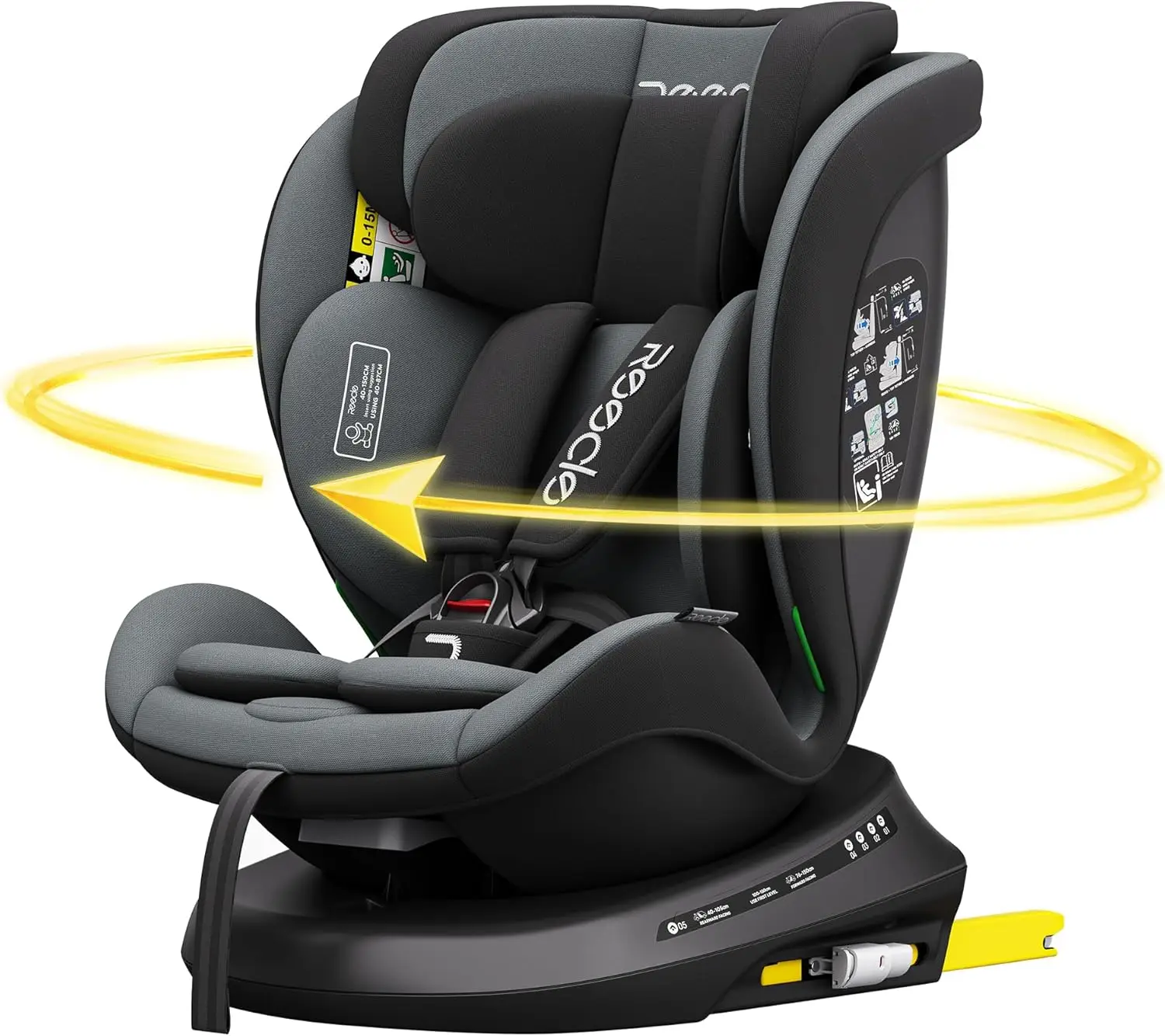Reecle I-Size Silla de Coche Giratoria 360 con ISOFIX