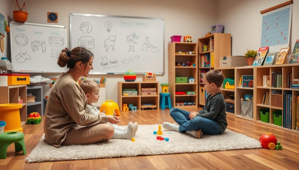 Imagen de terapia del habla para tartamudez infantil