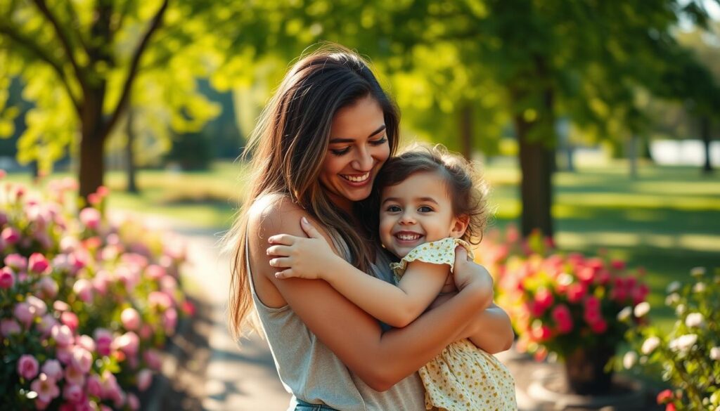 Madre soltera con su hijo
