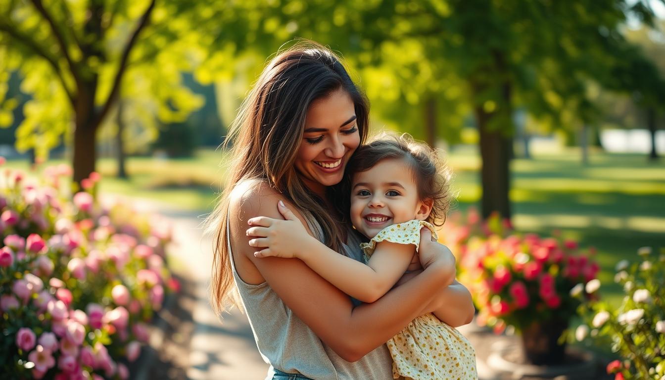 Madre soltera con su hijo