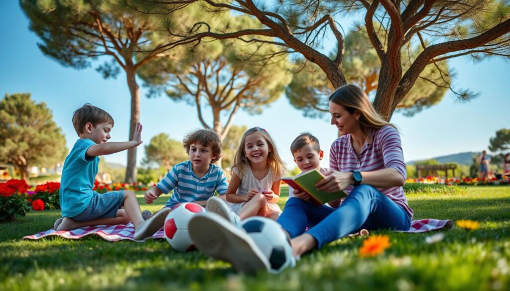 familia disfrutando de actividades