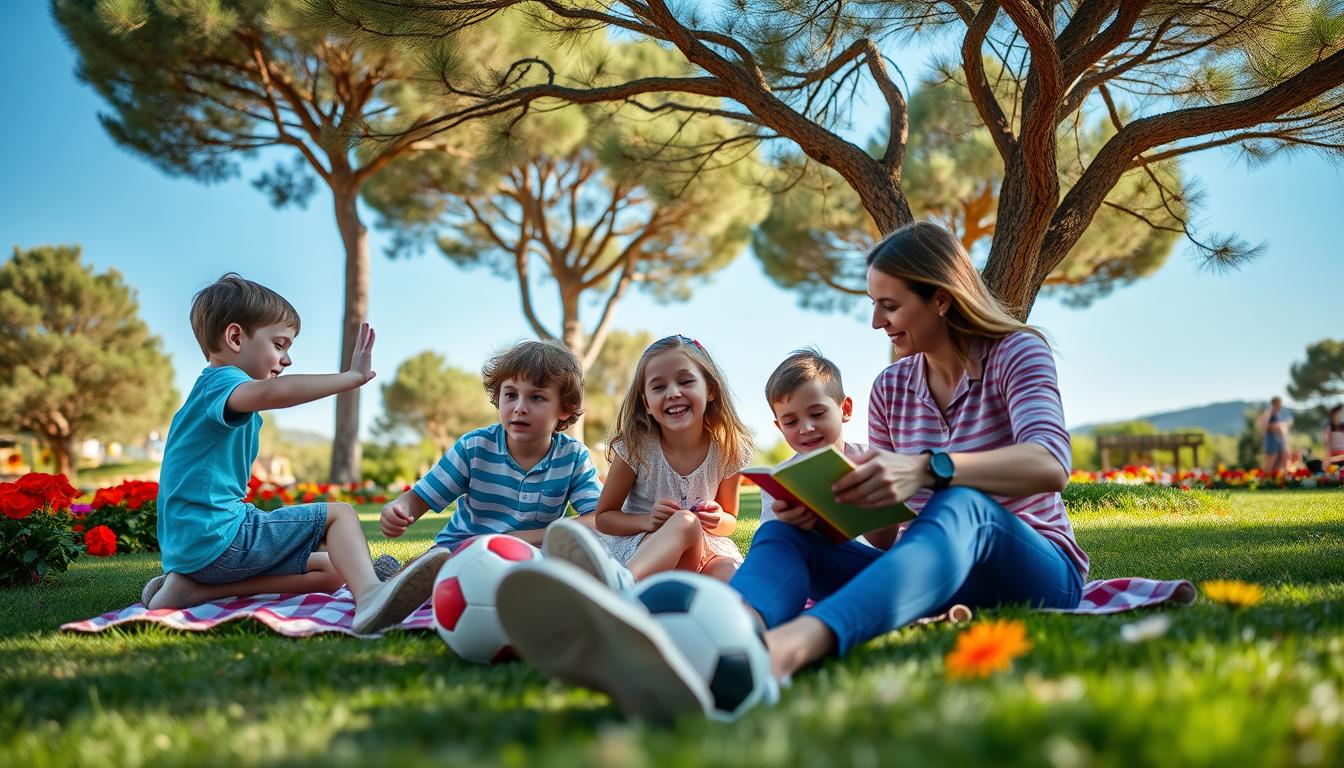 familia disfrutando de actividades