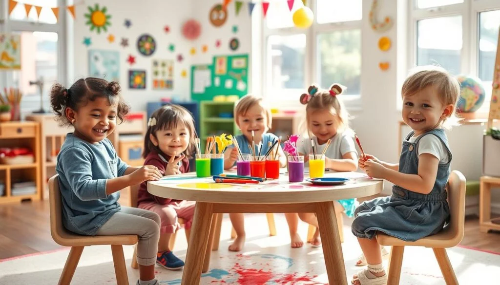 pintura con acuarelas preescolar