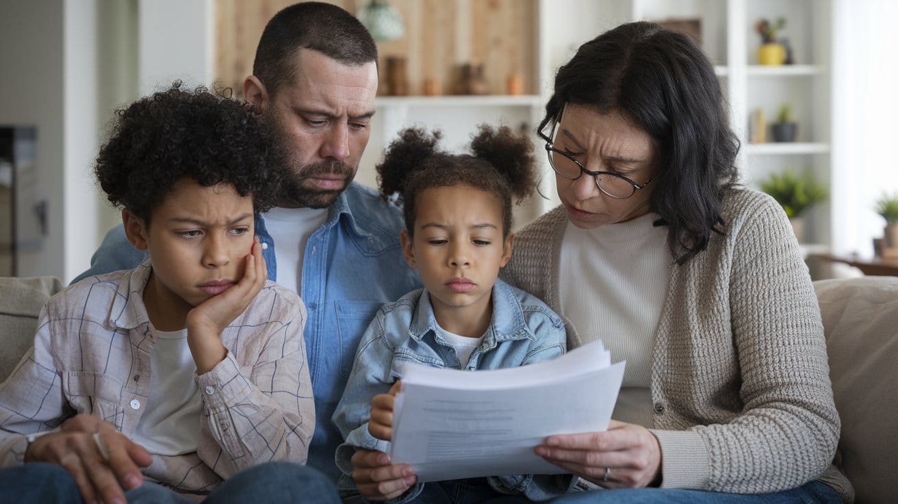 Familia preocuada