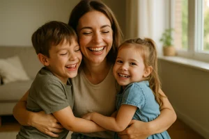 Persona progenitora con su bebé durante el permiso para familias monoparentales 2026
