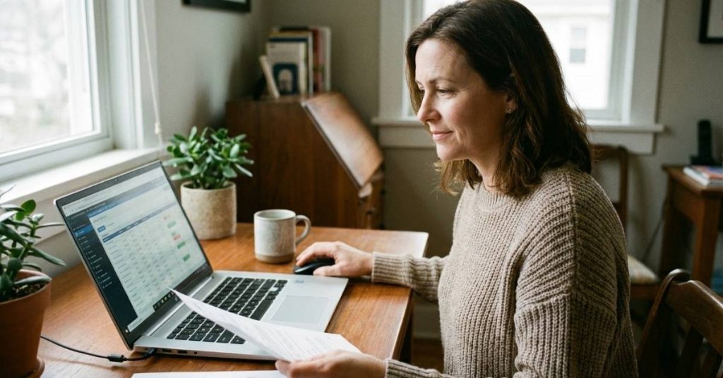 Persona tramitando online la ayuda al alquiler